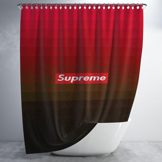 Red Supreme Bathroom Shower Curtain Fabric Waterproof | 66 X 72 Inch