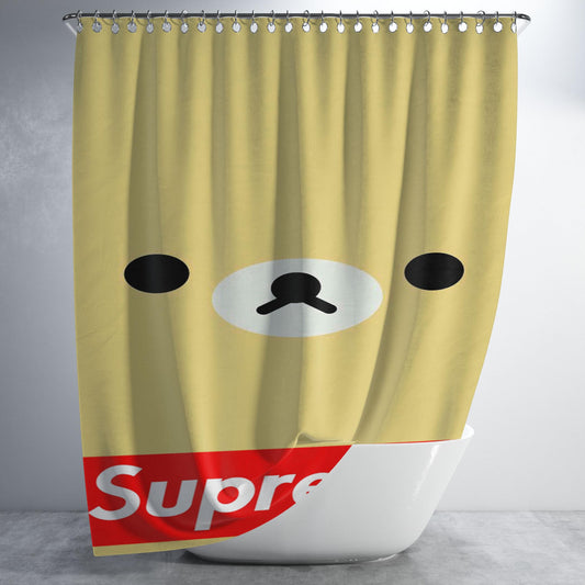Rilakkuma X Supreme Bathroom Shower Curtain Fabric Waterproof | 66 X 72 Inch