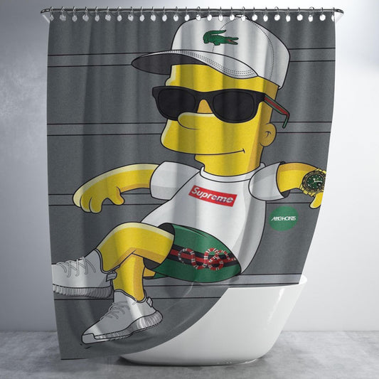Simpson Supreme Bathroom Shower Curtain Fabric Waterproof | 66 X 72 Inch