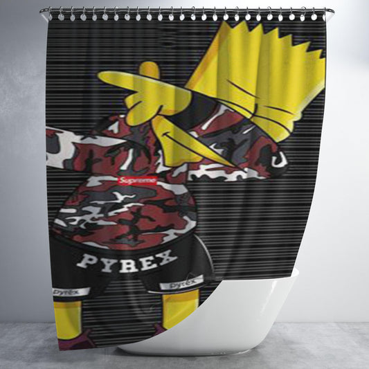 Simpsons Supreme Bathroom Shower Curtain Fabric Waterproof | 66 X 72 Inch