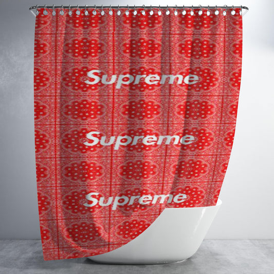 Supreme Bandana Bathroom Shower Curtain Fabric Waterproof | 66 X 72 Inch