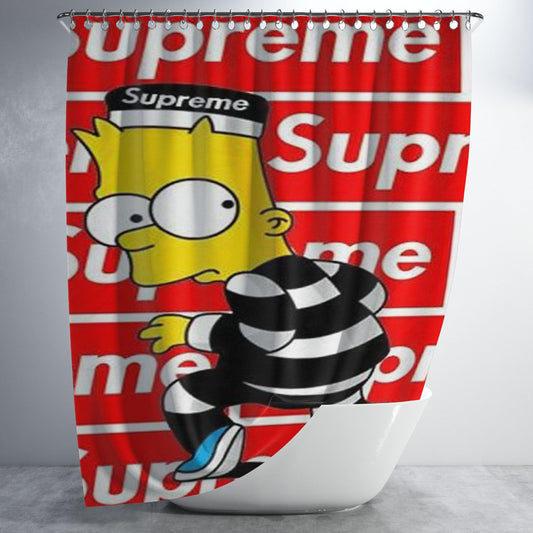 Supreme Bart Bathroom Shower Curtain Fabric Waterproof | 66 X 72 Inch