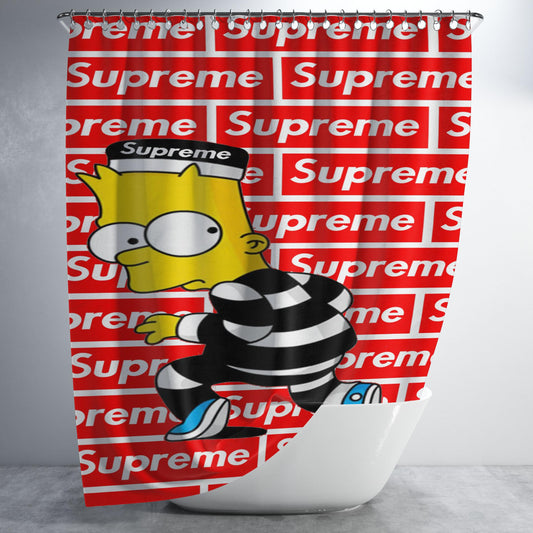 Supreme Bat Bathroom Shower Curtain Fabric Waterproof | 66 X 72 Inch