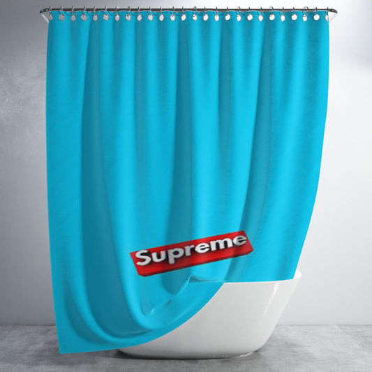 Supreme Box Bathroom Shower Curtain Fabric Waterproof | 66 X 72 Inch