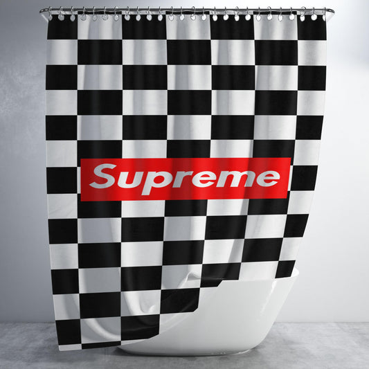 Supreme Chess Bathroom Shower Curtain Fabric Waterproof | 66 X 72 Inch