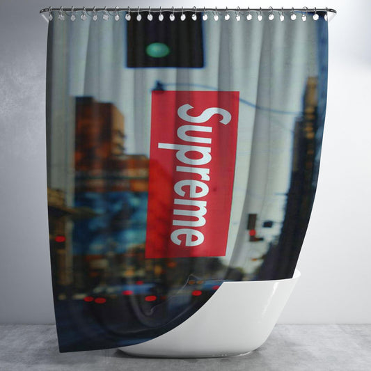 Supreme City Bathroom Shower Curtain Fabric Waterproof | 66 X 72 Inch