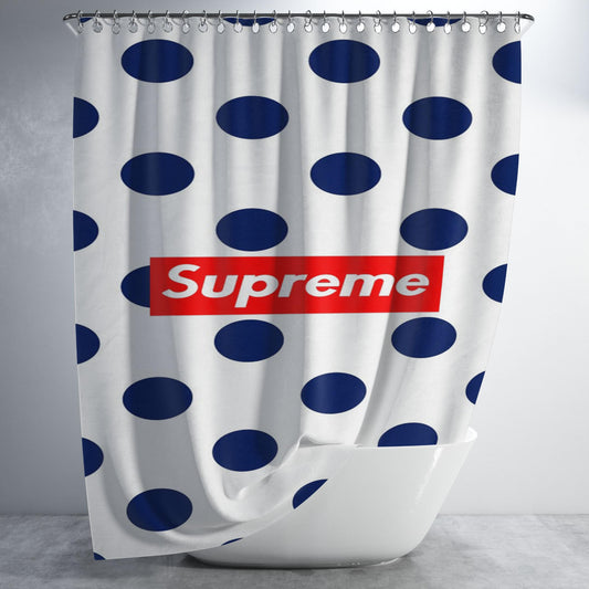 Supreme Dots Bathroom Shower Curtain Fabric Waterproof | 66 X 72 Inch