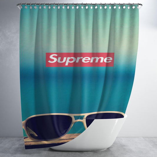 Supreme Eyeglasses Bathroom Shower Curtain Fabric Waterproof | 66 X 72 Inch