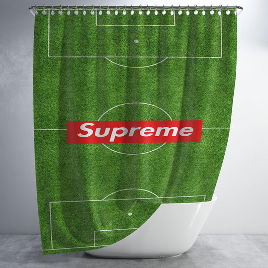 Supreme Football Bathroom Shower Curtain Fabric Waterproof | 66 X 72 Inch