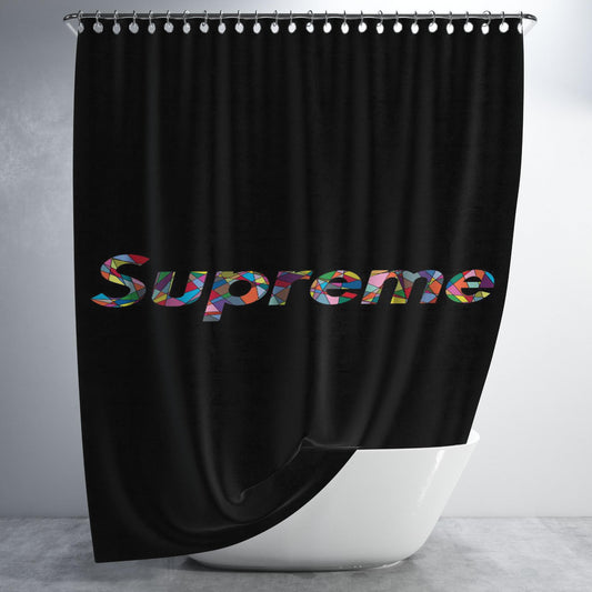 Supreme Glass Art Bathroom Shower Curtain Fabric Waterproof | 66 X 72 Inch