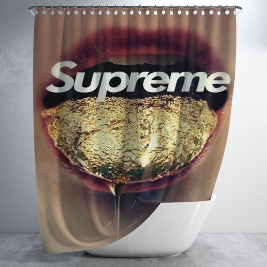 Supreme Gold Bathroom Shower Curtain Fabric Waterproof | 66 X 72 Inch