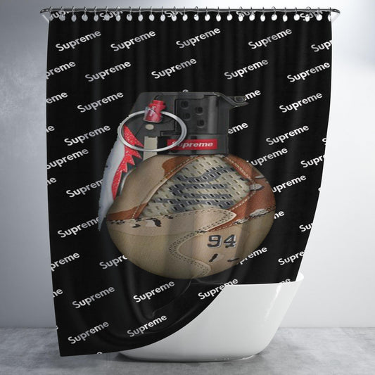 Supreme Grenade Bathroom Shower Curtain Fabric Waterproof | 66 X 72 Inch