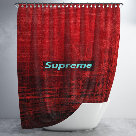 Supreme Grunge Wall Bathroom Shower Curtain Fabric Waterproof | 66 X 72 Inch