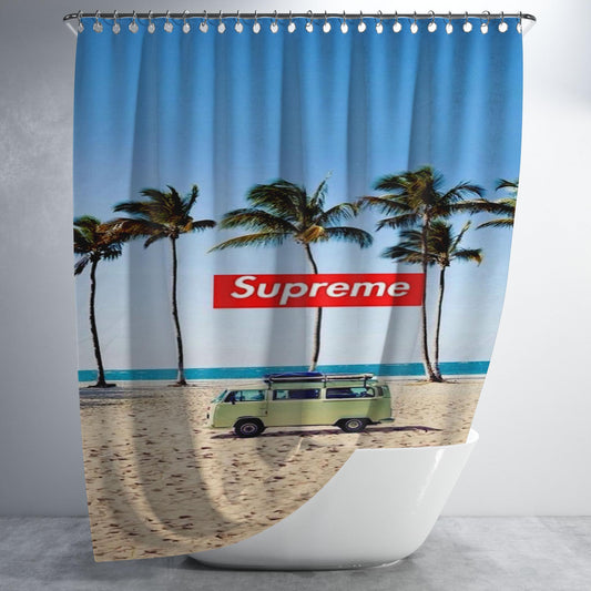 Supreme Holiday Bathroom Shower Curtain Fabric Waterproof | 66 X 72 Inch