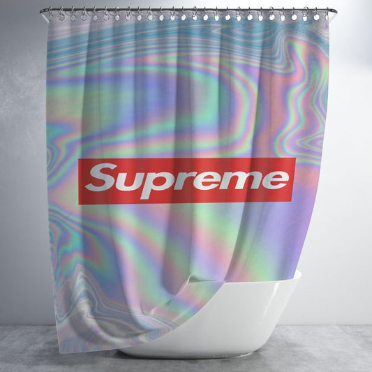 Supreme Hologram Holo Bathroom Shower Curtain Fabric Waterproof | 66 X 72 Inch