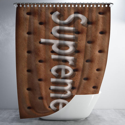 Supreme Ice Cream Sandwich Bathroom Shower Curtain Fabric Waterproof | 66 X 72 Inch