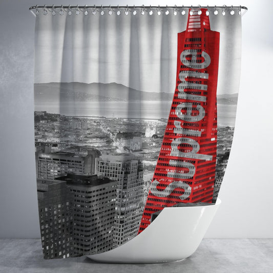 Supreme In The City Bathroom Shower Curtain Fabric Waterproof | 66 X 72 Inch
