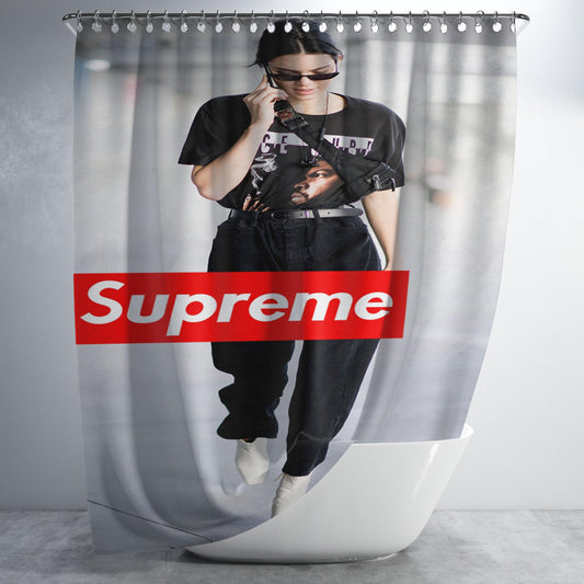 Supreme Kendall Jenner Bathroom Shower Curtain Fabric Waterproof | 66 X 72 Inch