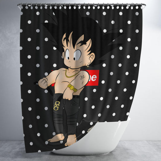 Supreme Kid Goku Bathroom Shower Curtain Fabric Waterproof | 66 X 72 Inch