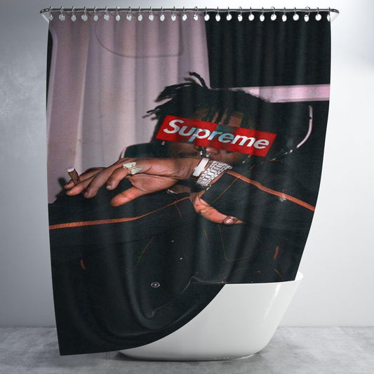 Supreme Lil Uzi Vert Bathroom Shower Curtain Fabric Waterproof | 66 X 72 Inch