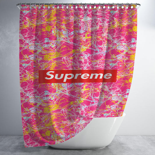 Supreme Lines Bathroom Shower Curtain Fabric Waterproof | 66 X 72 Inch