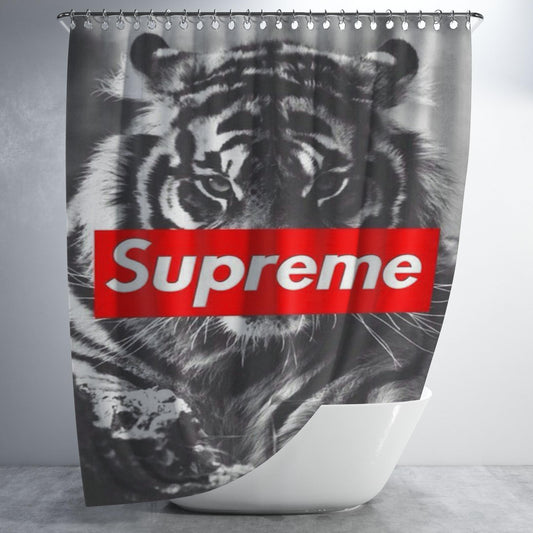 Supreme Lion Bathroom Shower Curtain Fabric Waterproof | 66 X 72 Inch