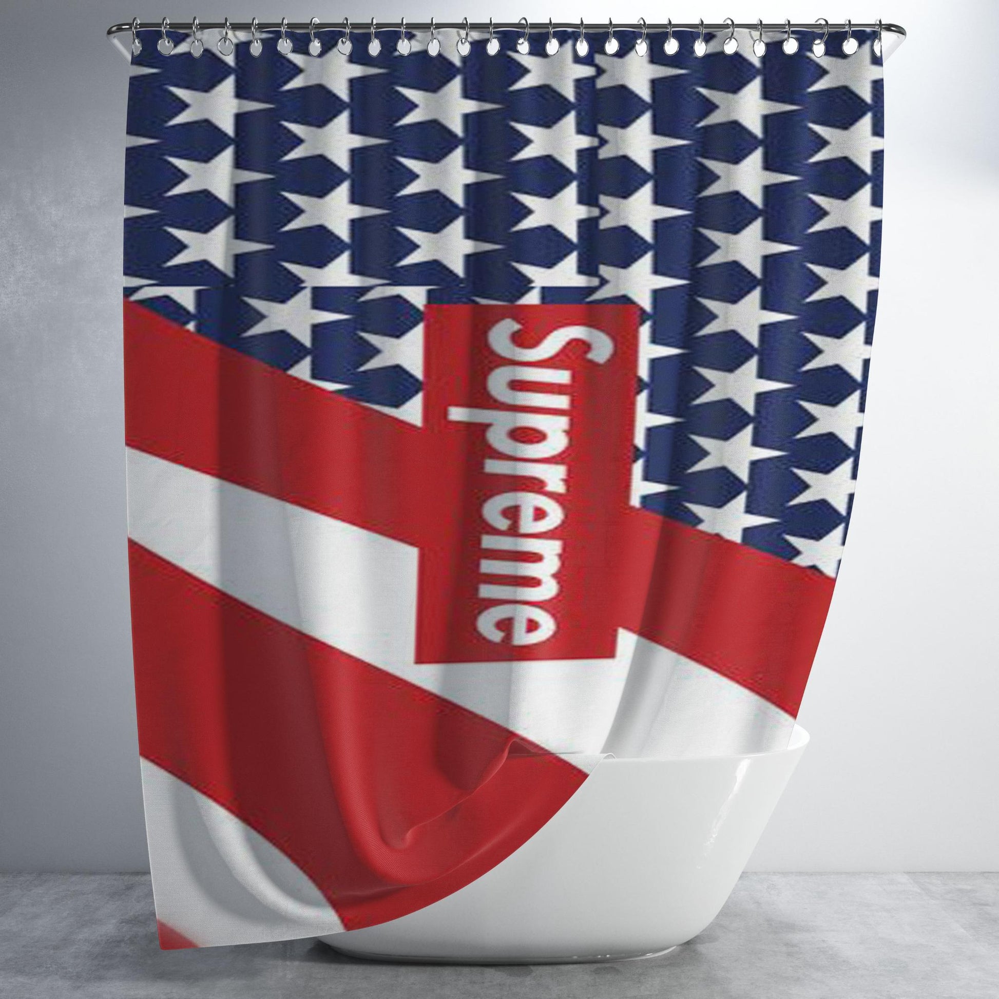 Supreme Logo X4916 Bathroom Shower Curtain Fabric Waterproof | 66 X 72 Inch