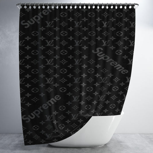 Supreme Louis Vuitton 3 Bathroom Shower Curtain Fabric Waterproof | 66 X 72 Inch