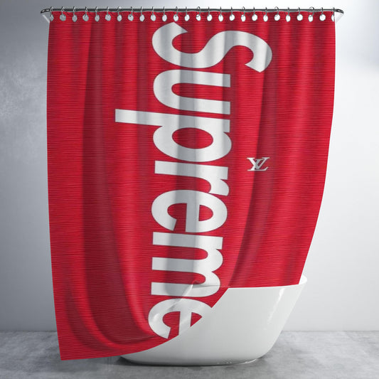 Supreme Louis Vuitton 4 Bathroom Shower Curtain Fabric Waterproof | 66 X 72 Inch