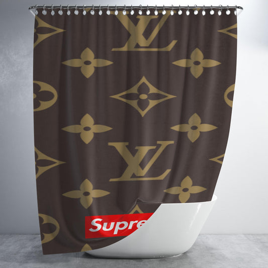 Supreme Lv Wallpaper Bathroom Shower Curtain Fabric Waterproof | 66 X 72 Inch
