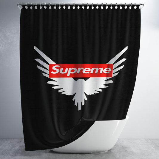 Supreme Maverick Logo Bathroom Shower Curtain Fabric Waterproof | 66 X 72 Inch