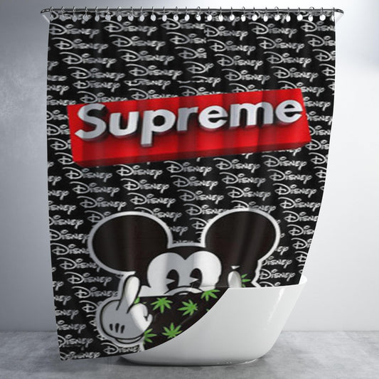 Supreme Mickey Mouse Bathroom Shower Curtain Fabric Waterproof | 66 X 72 Inch