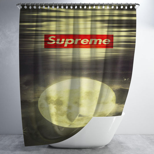 Supreme Moon Bathroom Shower Curtain Fabric Waterproof | 66 X 72 Inch
