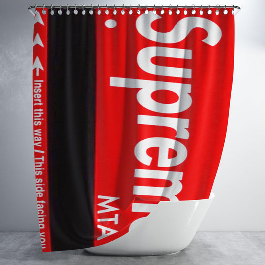 Supreme Mta Card Bathroom Shower Curtain Fabric Waterproof | 66 X 72 Inch