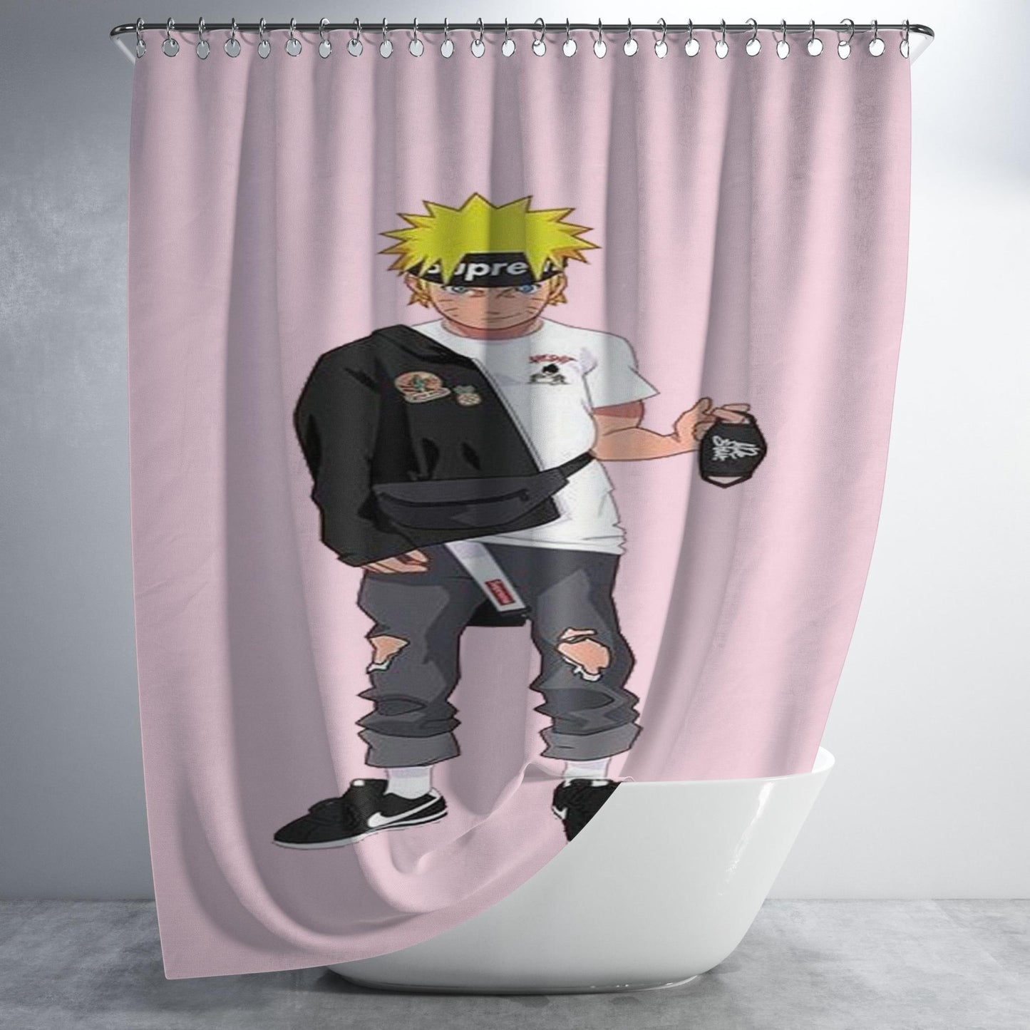 Supreme Naruto Bathroom Shower Curtain Fabric Waterproof | 66 X 72 Inch