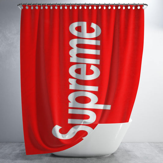 Supreme New York Clothing Bathroom Shower Curtain Fabric Waterproof | 66 X 72 Inch