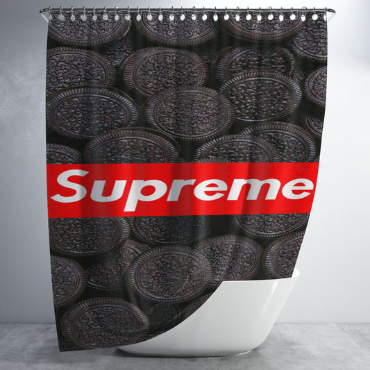 Supreme Oreos Bathroom Shower Curtain Fabric Waterproof | 66 X 72 Inch