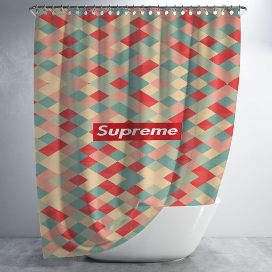 Supreme Pastel Bathroom Shower Curtain Fabric Waterproof | 66 X 72 Inch