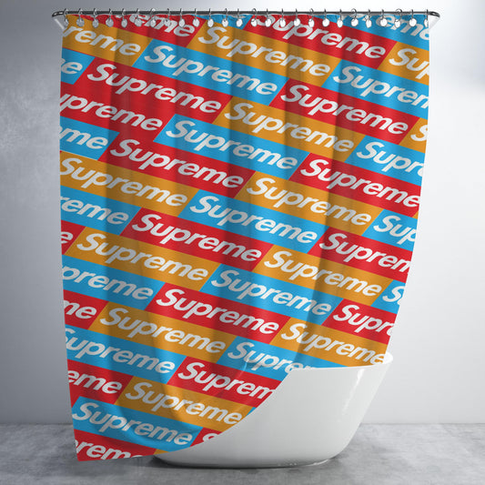 Supreme Pattern Bathroom Shower Curtain Fabric Waterproof | 66 X 72 Inch