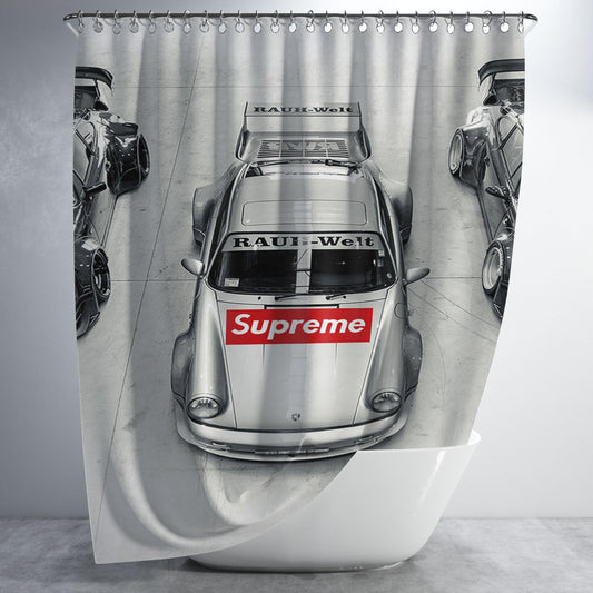 Supreme Porsche 911 Bathroom Shower Curtain Fabric Waterproof | 66 X 72 Inch