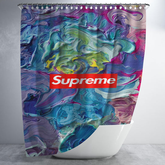 Supreme Rainbow Flow Abstraction Bathroom Shower Curtain Fabric Waterproof | 66 X 72 Inch