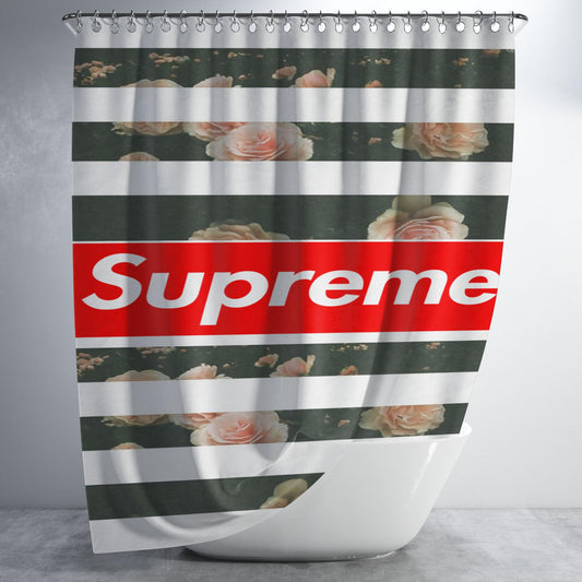 Supreme Rose Bathroom Shower Curtain Fabric Waterproof | 66 X 72 Inch