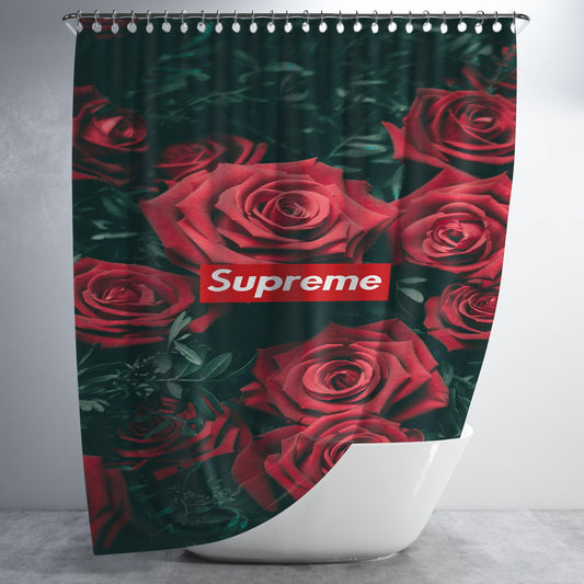 Supreme Roses 2 Bathroom Shower Curtain Fabric Waterproof | 66 X 72 Inch