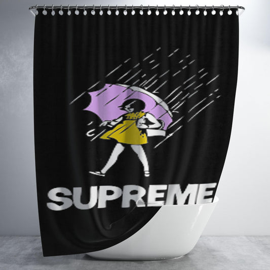 Supreme Salty Rain Bathroom Shower Curtain Fabric Waterproof | 66 X 72 Inch