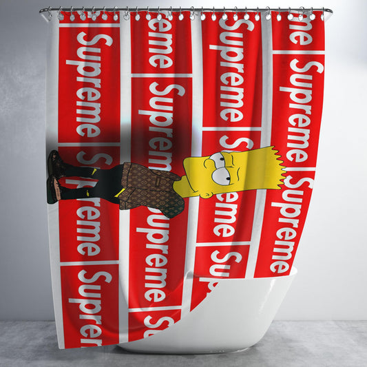 Supreme Simpsons Tape Bathroom Shower Curtain Fabric Waterproof | 66 X 72 Inch