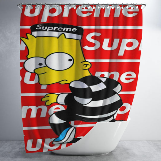 Supreme Simpsons Bathroom Shower Curtain Fabric Waterproof | 66 X 72 Inch