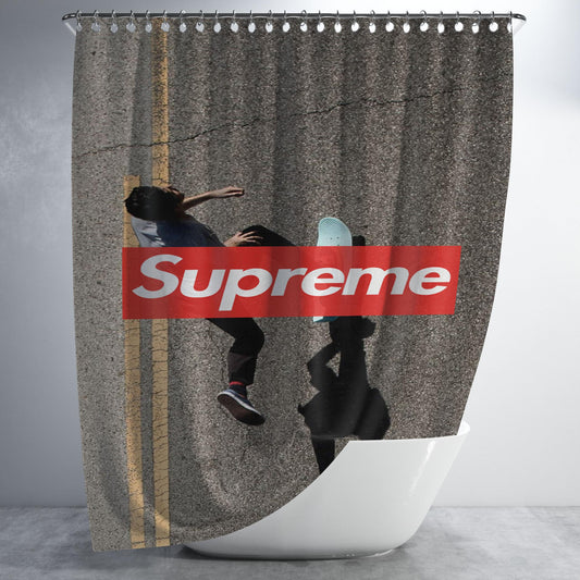 Supreme Skate Bathroom Shower Curtain Fabric Waterproof | 66 X 72 Inch