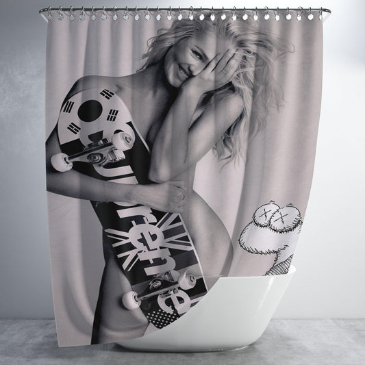 Supreme Skateboard Rings Jennifer Fisher Bathroom Shower Curtain Fabric Waterproof | 66 X 72 Inch