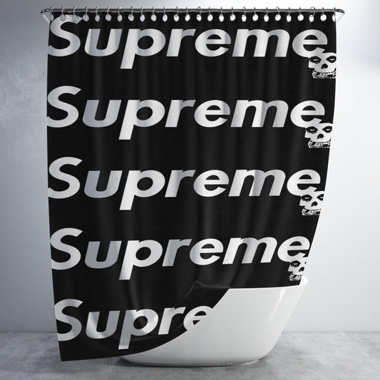 Supreme Skull Bathroom Shower Curtain Fabric Waterproof | 66 X 72 Inch