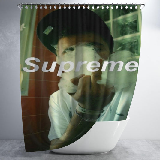 Supreme Smoke Bathroom Shower Curtain Fabric Waterproof | 66 X 72 Inch
